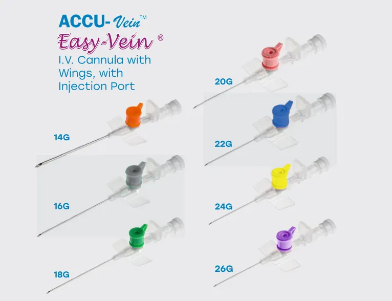Easy-vein ( Accu-vein ) |  IV Cannula with wings with port