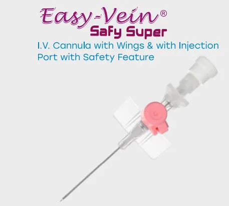 Easy-Vein® Safy Super | I.V. Cannula with Wings & with Injection Port with Safety Feature