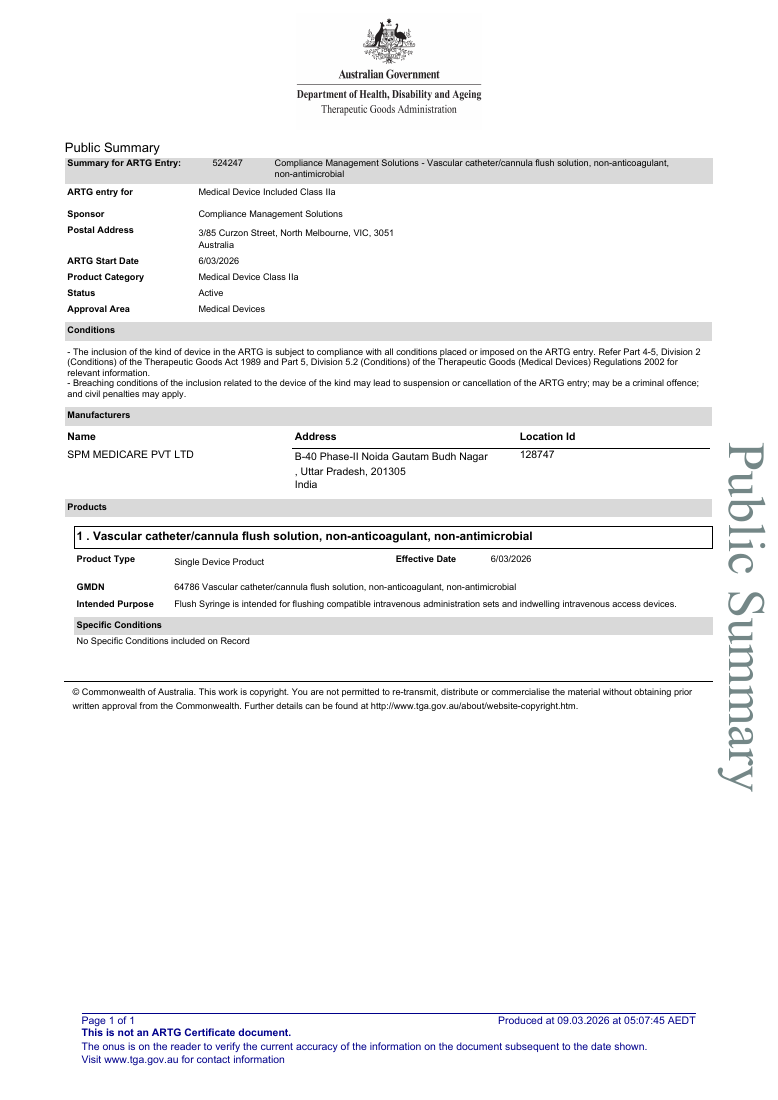 TGA — Prefilled Saline Flush Syringe document preview