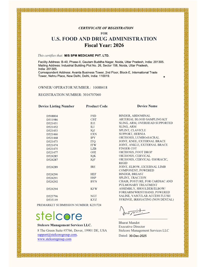 US FDA — Orthopedic Products & Oral Syringe document preview